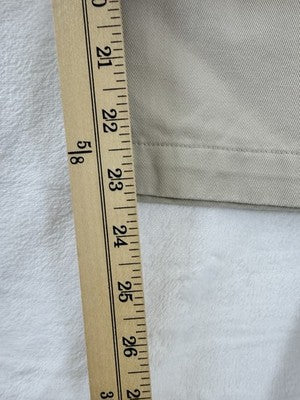 LL Bean Bayside Pants 10 Tan Beige Khakis Womens Elastic Back 100% Cotton