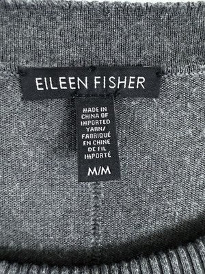 Eileen Fisher Medium Tencel Sweater Dress Gray Long Sleeve *FlawRead*