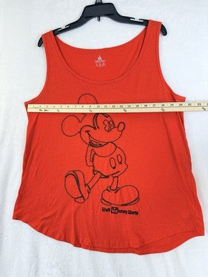 Disney Parks Top XL Womens Mickey Mouse Embroidered Walt Disney World Shirt Red