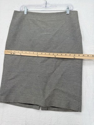 Talbots Pencil Skirt 10 Navy Blue Striped Womens A Line