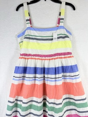 Gap Maxi Dress Small Womens Striped Empire Waist 100% Cotton Sleeveless New $98