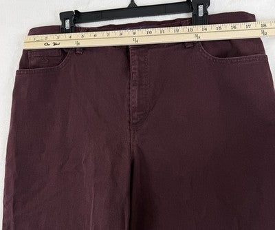 Gloria Vanderbilt Amanda Jeans 16 Average Missy Burgundy Red Womens