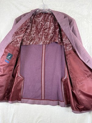 Nautica Modern Fit Sport Coat 46R Blazer Mens Linen Blend Mauve Pink Jacket