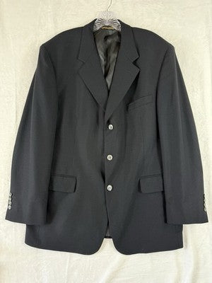 Brook Brothers Blazer 42r Navy Blue Wool Mens Jacket *FlawRead