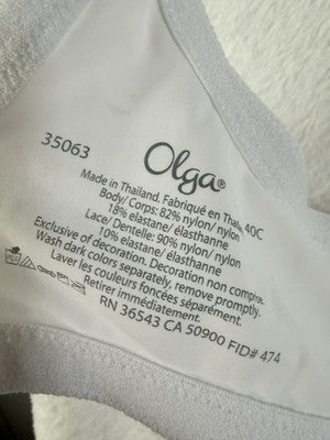 Olga Bra 40C 35063 Luxury Lift Underwire Womens White