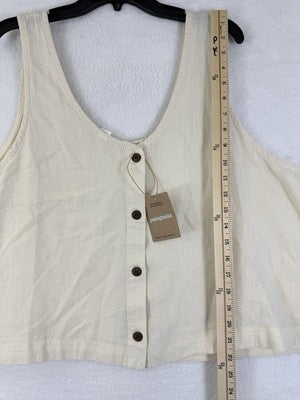 Patagonia Hemp Top Women Medium Island Whole Weave Natural Reversible Button New