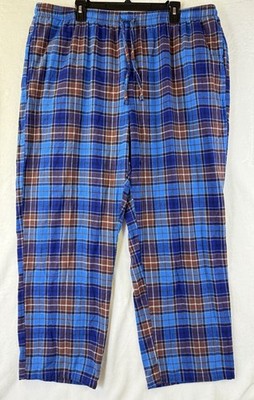 LL Bean Flannel Pajama Pants Mens XXL Blue Plaid Pajamas Pjs Sleep