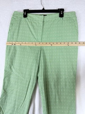 Talbots Heritage Cropped Pants 12 Green Crop Womens Cotton Stretch