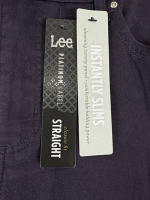 Lee Jeans Womens 10 Medium Straight Leg Purple Platinum Label Classic Fit NEW