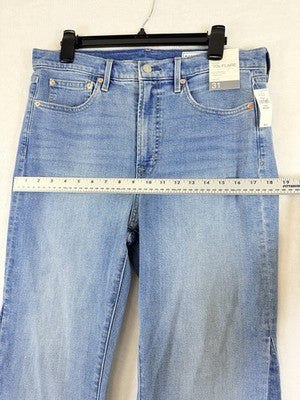Gap 70s Flare High Rise Jeans 12 31 Womens New NWT Blue Medium Indigo Denim