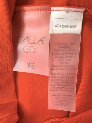 Calia Swim Bottom XS Red High Rise Wide Band Womens Tankini Swimwear New NWT