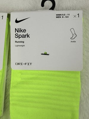 Nike Spark Running Socks No Show Lot 2 Pairs Men 8-9.5 Women 9.5-11 Large New