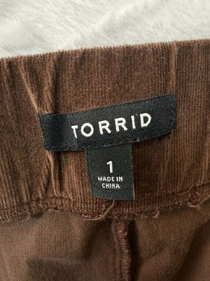 Torrid Mini Skirt 1 Corduroy 1X Brown Plus Size Womens Pull On