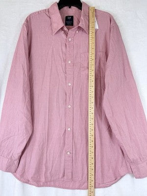 Gap Standard Fit Shirt XL Mens Pink Button Up Long Sleeve Cotton Poplin New NWT