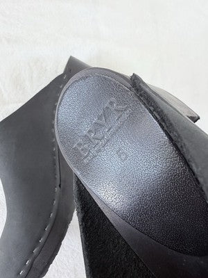 BRYR Clogs 35 Black Worker Leather Womens 5 Shoes Made In San Francisco USA