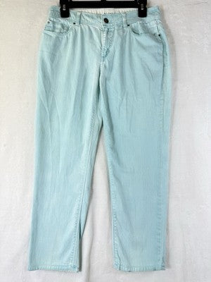 Chicos Platinum Jeans 00 Size 2 Womens Aqua Blue