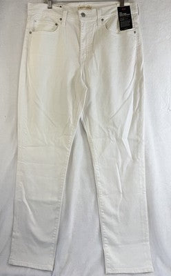 Levis 724 High Rise Slim Straight Jeans 33x32 White Levi’s Denim Women New NWT