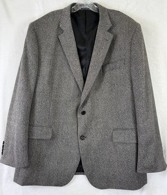 Stafford Merino Wool Sport Coat 48r Gray Jacket Mens Classic Fit Blazer