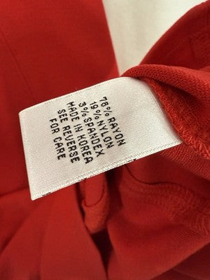 Vintage Talbots Dress Small Red Ponte Knit 3/4 Sleeve Midi Stretch Womens