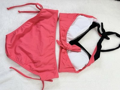 Venus Bikini Set Small Halter Top 6 Bottoms 4 Coral Pink Swimsuit Swim