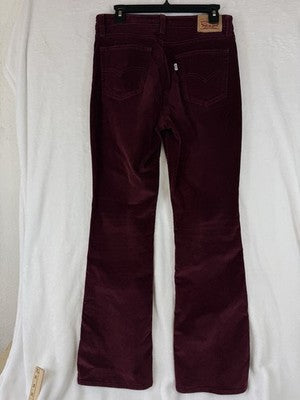 Levis 725 High Rise Bootcut 29 Corduroys Pants Jeans Womens Burgundy Red Levi’s