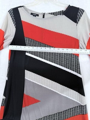 Alfani Tunic Tops Small Black Red Print Womens Top Blouse