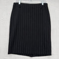 Le Chateau Pencil Skirt 10 Womens Black Pinstriped