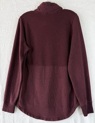 LL Bean Womens Medium Tall Pullover Cowl Neck Knit Burgundy