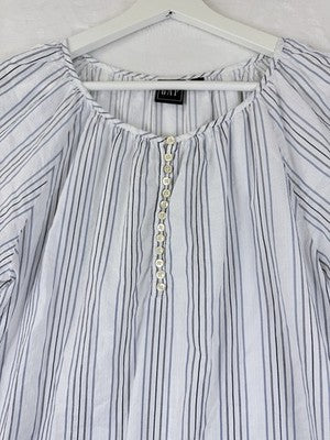 Gap Tops Women Small 100% Cotton Short Sleeve Blue Striped Blouse Summer Women