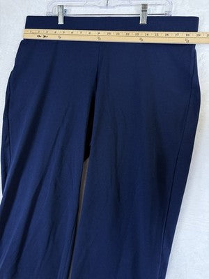 Lands End Starfish Crop Pants XL Navy Blue Knit Pull On Cotton Stretch Womens