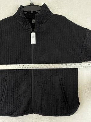 GapFit Jacket Small Womens Black New Gap Fit Quilted Knit Full Zip Mock Neck NWT