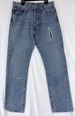 Levis 501 Skateboarding Jeans Mens Button Fly Strong 30x32 Blue Straight Leg