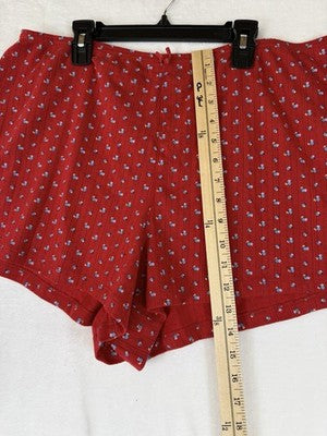 Gap Body Pajama Shorts Large Tall Womens Red Floral Pointelle PJ Sleep New
