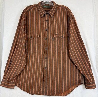 Vintage Levis Shirt XL Sutter Creek Button Up Orange Gray Mens