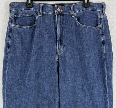 Express Wide Leg Jeans 14 Cropped High Rise Blue Womens