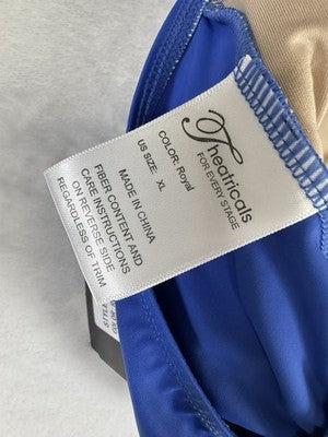 Dance Halter Crop Top XL Womens Blue Theatricals Leotard Dancewear New NWT