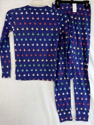 Gap Kids Organic Cotton PJ Set 10 Girls Long Sleeve Pants Blue Butterfly New