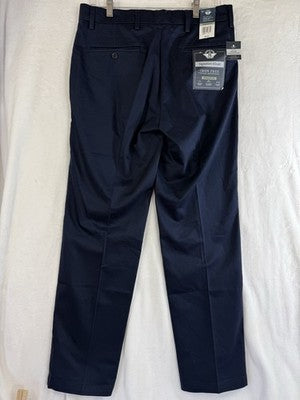 Dockers Signature Khaki Straight Fit Pants 30x30 Mens Navy Blue Iron Free New