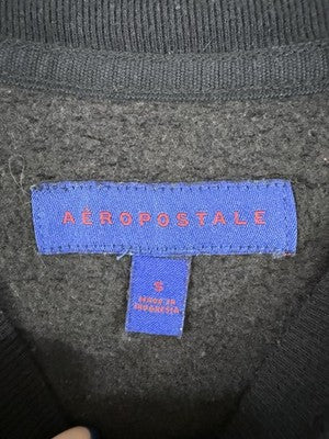 Aeropostale Top Small Womens Black Tiger Sweatshirt Embroidered Embellished