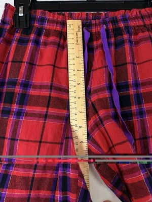 Victorias Secret Pajama Pants XS Short Red Plaid Pjs Womens Cotton Lightweight