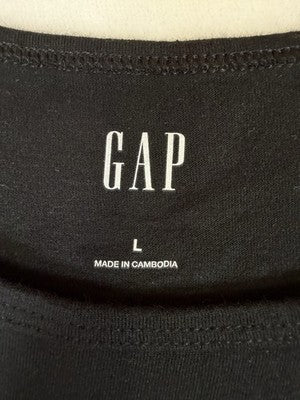 Gap Cropped Tee Large Black Cherries Embroidered Women Top Short Sleeve New NWT