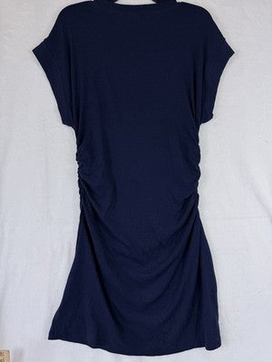 Gap Dress Women Large Short Sleeve Knit Modern Rib Ruched Mini New NWT