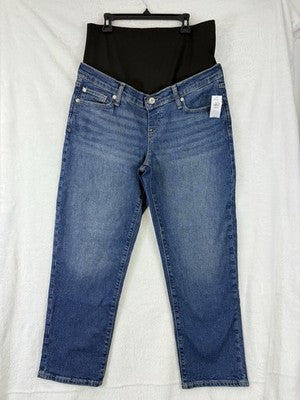 Gap Maternity Girlfriend Jeans 30 10 Short Women Full Panel Blue NWT