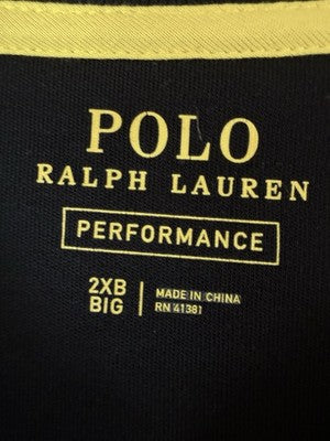 Polo Ralph Lauren 2XL Men Track Jacket Black Yellow Full Zip 2XB Performance