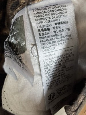 Levis Baggy Dad Jeans 24 Womens Leopard Print 24x30 Mid Rise Denim New NWT