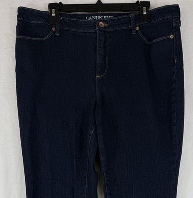 Lands End Jeans 16 Womens Bootcut Leg Fit 2 Dark Blue High Rise