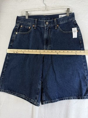 Gap Longline Denim Shorts 27 4 Womens Mid Rise Jorts Jean Blue 11” Long Line New
