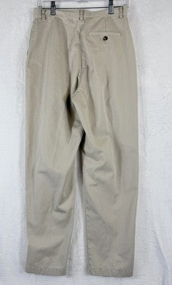 LL Bean Khaki Pants 8 Petite Womens Tan Beige Original Fit High Rise 100% Cotton