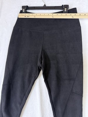 Women With Control Leggings Small Petite Black Faux Suede Womens Slimming SP