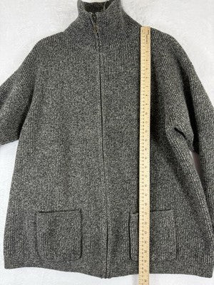 Country Road Australia Sweater Jacket Medium Men Zip Wool Angora Jumper Gray
